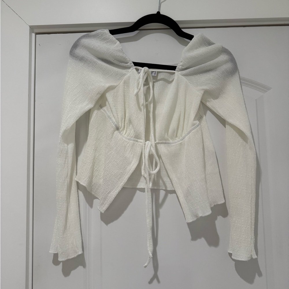 Princess Polly Cream Ruched Blouse